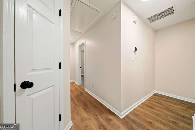 20 Four Oaks, Newnan, GA 30263 - corridor with attic access and wood finished floors