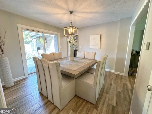 1501 E Main St, Hogansville, GA 30230 - dining area featuring light wood-type flooring, a chandelier, and a textured ceiling