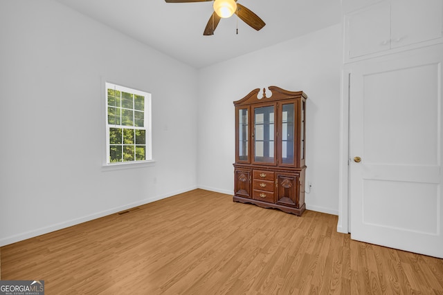 303 Oak Way Dr, Eastanollee, GA 30538 - spare room with light wood-type flooring and ceiling fan