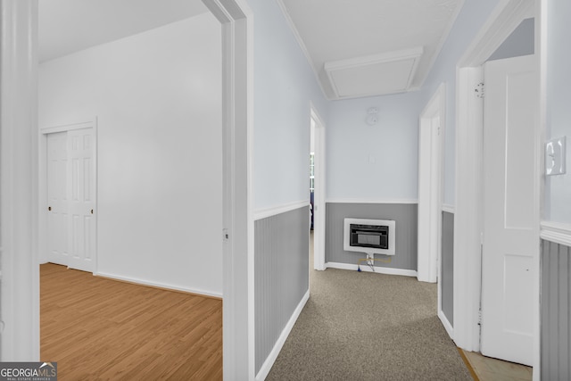 303 Oak Way Dr, Eastanollee, GA 30538 - corridor with heating unit and wood finished floors