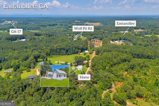 303 Oak Way Dr, Eastanollee, GA 30538 - aerial view of a heavily wooded area