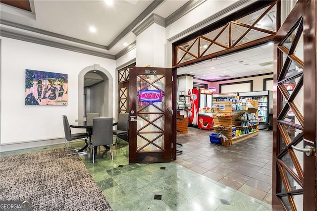 795 Hammond Dr Unit 1012, Atlanta, GA 30328 - interior space with ornamental molding and recessed lighting