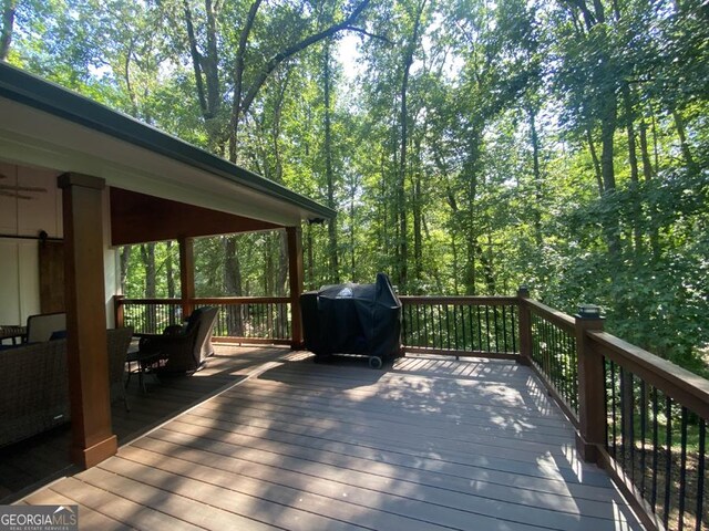 109 Windsong Way, Westminster, SC 29693 - wooden deck with a grill and outdoor dining space