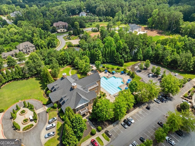 5021 Kings Close, Alpharetta, GA 30004 - bird's eye view of a pool and a forest