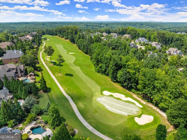 5021 Kings Close, Alpharetta, GA 30004 - aerial view of residential area with a golf course and a heavily wooded area