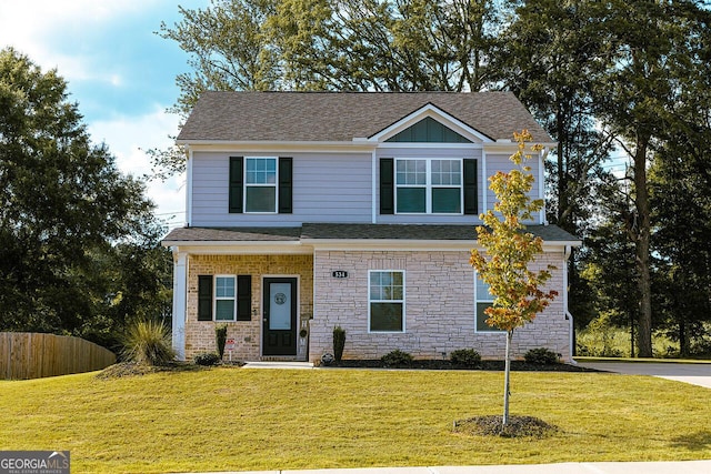 534 Meadows Farm Dr, Monroe, GA 30655 - view of front of property with roof with shingles and stone siding