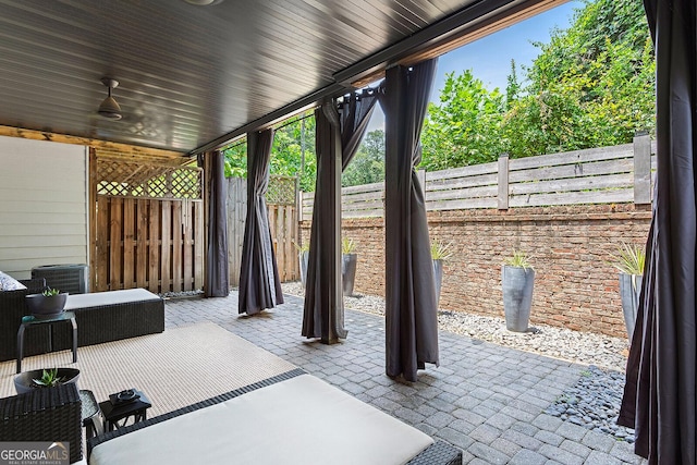 196 Mystic Ct, Atlanta, GA 30342 - fenced backyard featuring a patio