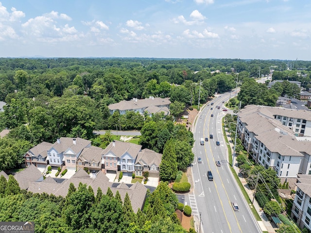 196 Mystic Ct, Atlanta, GA 30342 - aerial view of residential area featuring a main thoroughfare