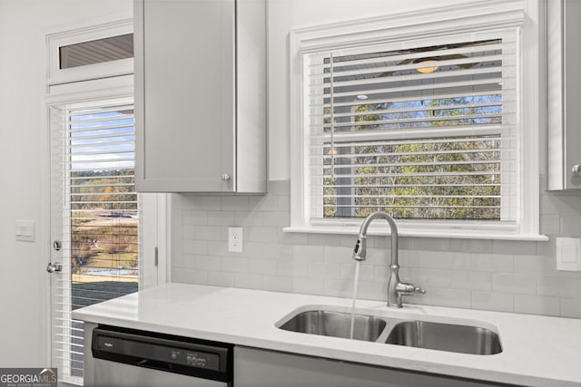 683 Edgar, Hampton, GA 30228 - kitchen with stainless steel dishwasher, light countertops, and decorative backsplash