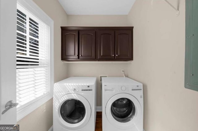 3737 Falls Trl, Winston, GA 30187 - washroom with washing machine and clothes dryer, cabinet space, and plenty of natural light