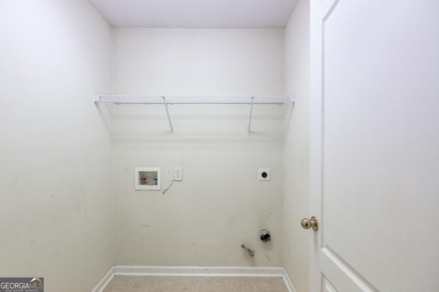 805 River Vly, Dacula, GA 30019 - laundry room with washer hookup, hookup for a gas dryer, electric dryer hookup, and carpet floors