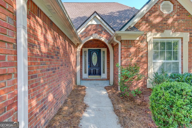 805 River Vly, Dacula, GA 30019 - entrance to property featuring roof with shingles and brick siding
