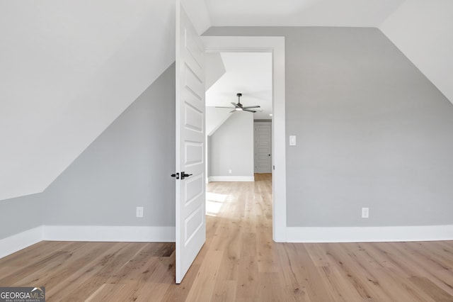 194 Forest Berry Ct Unit 98M2, Newnan, GA 30265 - bonus room featuring vaulted ceiling, ceiling fan, and light wood-style floors