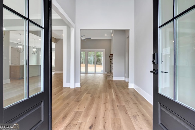 194 Forest Berry Ct Unit 98M2, Newnan, GA 30265 - foyer featuring light wood finished floors and a ceiling fan