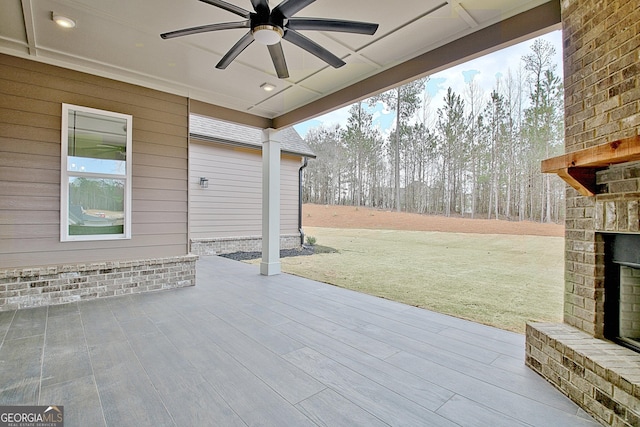 194 Forest Berry Ct Unit 98M2, Newnan, GA 30265 - view of patio with ceiling fan