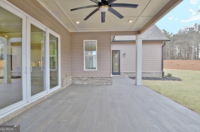 194 Forest Berry Ct Unit 98M2, Newnan, GA 30265 - view of patio featuring ceiling fan