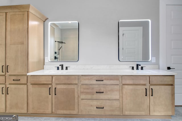 194 Forest Berry Ct Unit 98M2, Newnan, GA 30265 - bathroom featuring double vanity and a shower