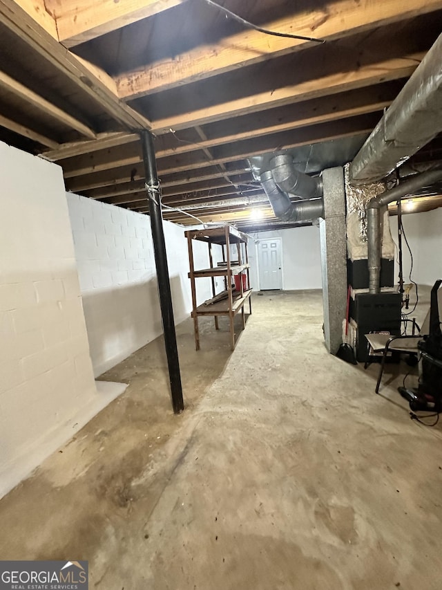 4688 Brice Dr, Union City, GA 30291 - unfinished below grade area featuring heating unit