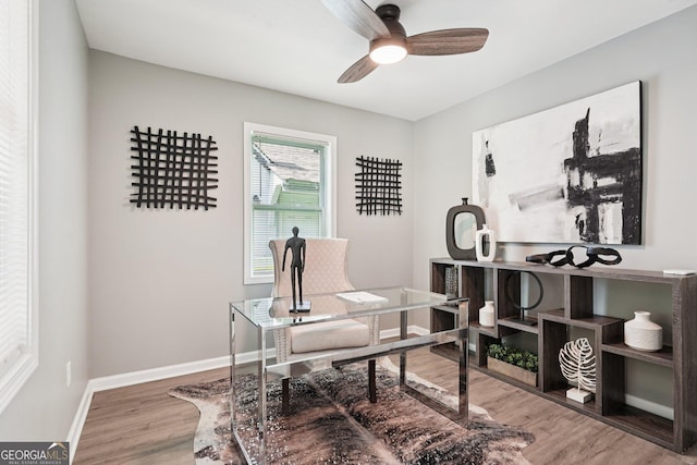 524 Paines Ave NW, Atlanta, GA 30318 - office featuring wood finished floors and a ceiling fan
