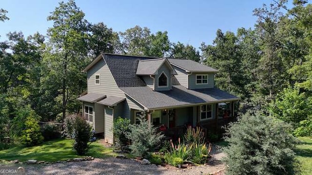87 Harbin Ct, Morganton, GA 30560 - view of front facade with a porch and a front yard