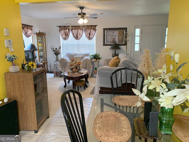 3232 Deer Pause Ln, Decatur, GA 30034 - dining area with ceiling fan, healthy amount of natural light, and light carpet