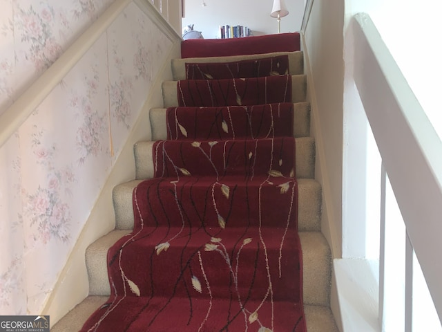 3232 Deer Pause Ln, Decatur, GA 30034 - stairway featuring carpet