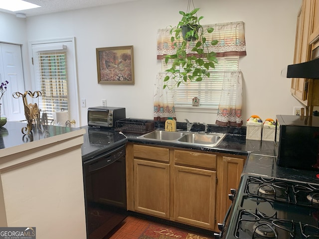 3232 Deer Pause Ln, Decatur, GA 30034 - kitchen with black appliances and brown cabinets