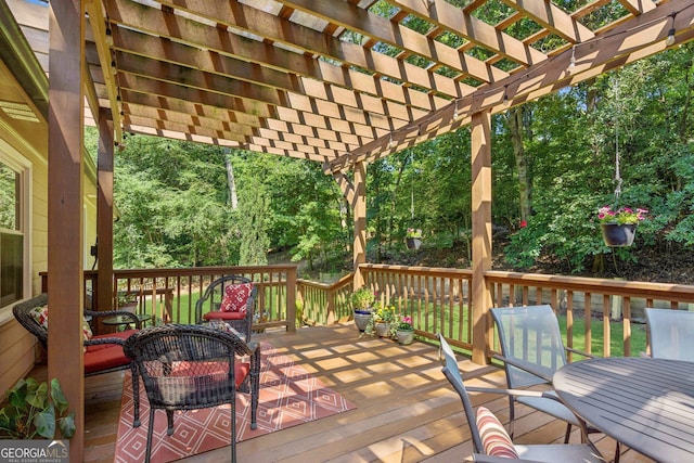 120 Timbervalley Ln, Lawrenceville, GA 30043 - wooden deck with a pergola