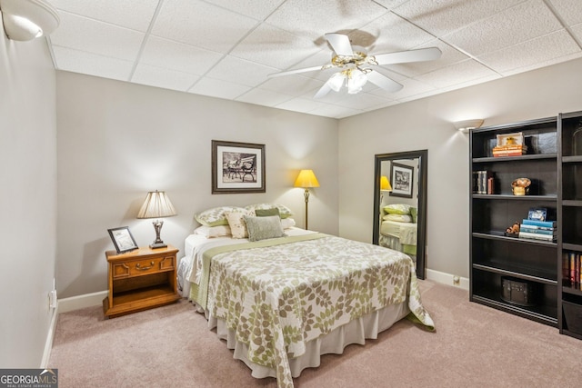 120 Timbervalley Ln, Lawrenceville, GA 30043 - carpeted bedroom featuring a drop ceiling and a ceiling fan