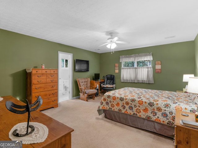 2866 Rosecommons Dr, Hampton, GA 30228 - bedroom featuring carpet floors, connected bathroom, and a ceiling fan