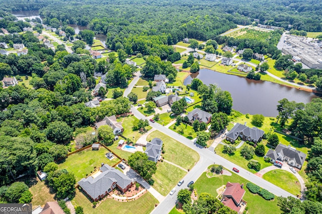 11 Chad Ct, Mcdonough, GA 30253 - aerial perspective of suburban area with a large body of water and a forest