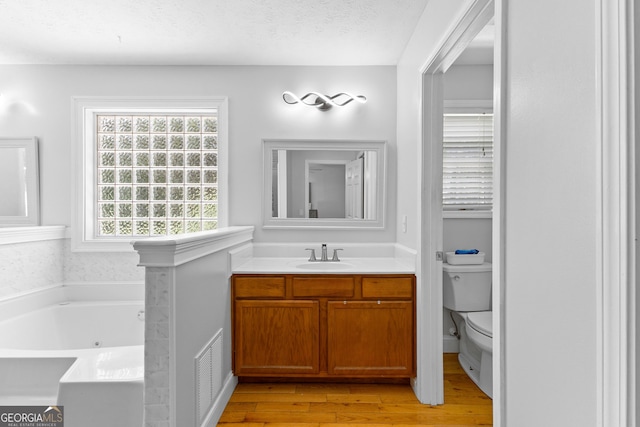 152 Bear Creek Rd, Moreland, GA 30259 - full bath with a tub with jets, vanity, and wood finished floors