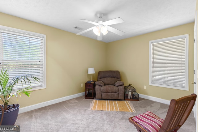152 Bear Creek Rd, Moreland, GA 30259 - sitting room with carpet floors and ceiling fan
