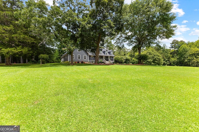 152 Bear Creek Rd, Moreland, GA 30259 - view of green lawn with view of wooded area