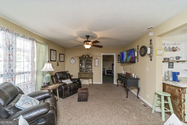 303 Cherokee St, Pine Mountain, GA 31822 - carpeted living area with ceiling fan and baseboards