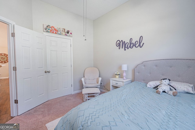 231 Brookstone Ct, Rincon, GA 31326 - bedroom with carpet floors and lofted ceiling