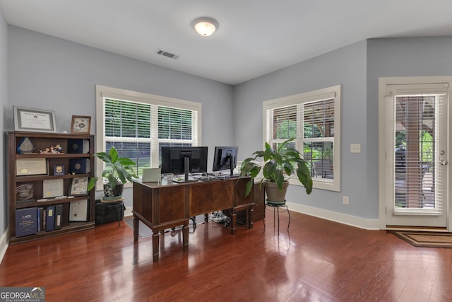 14 Hammock Ridge Dr, Newnan, GA 30265 - home office featuring wood finished floors and baseboards