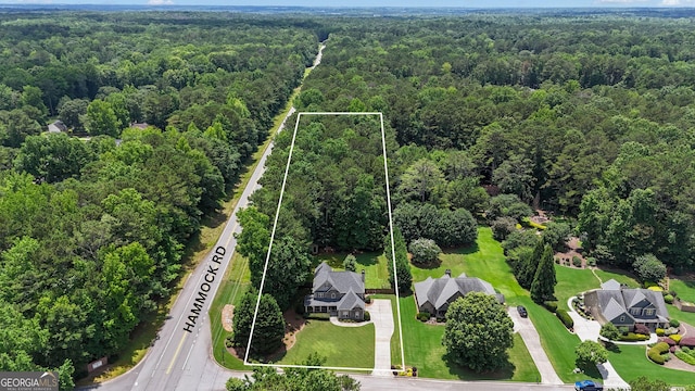 14 Hammock Ridge Dr, Newnan, GA 30265 - aerial view of property's location featuring a forest and property boundaries highlighted