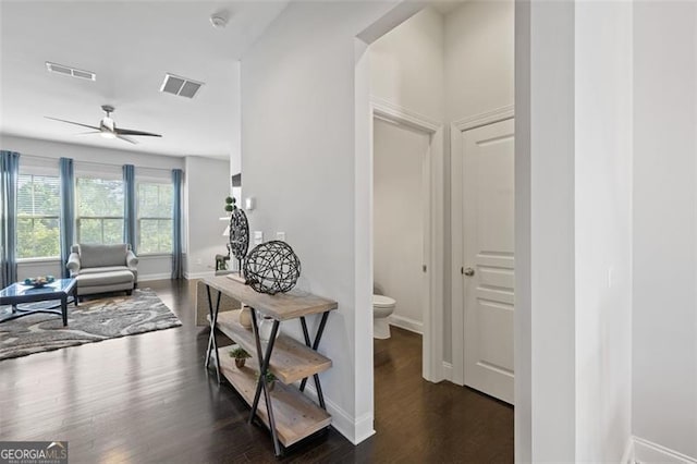 5504 Cameron Parc Dr, Johns Creek, GA 30022 - corridor with dark wood finished floors and baseboards