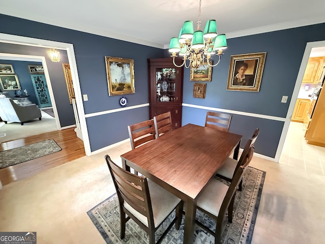 180 Broomsedge Trl, Athens, GA 30605 - dining space with a chandelier and crown molding