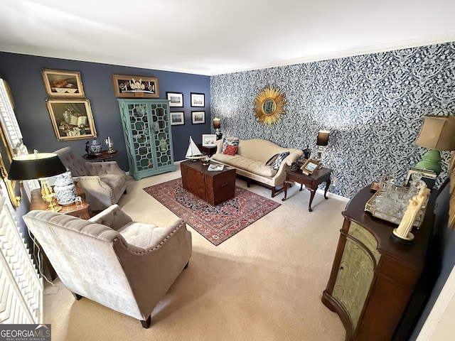 180 Broomsedge Trl, Athens, GA 30605 - living area featuring crown molding and carpet