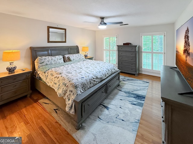 180 Broomsedge Trl, Athens, GA 30605 - bedroom with light wood-type flooring and ceiling fan