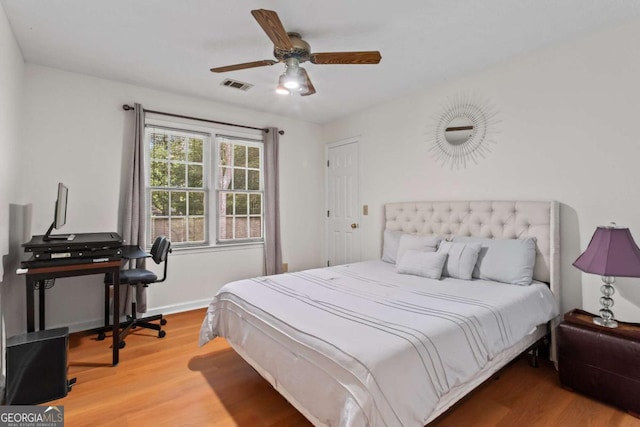 4961 Thornwood Trce NW, Acworth, GA 30102 - bedroom featuring wood finished floors and a ceiling fan