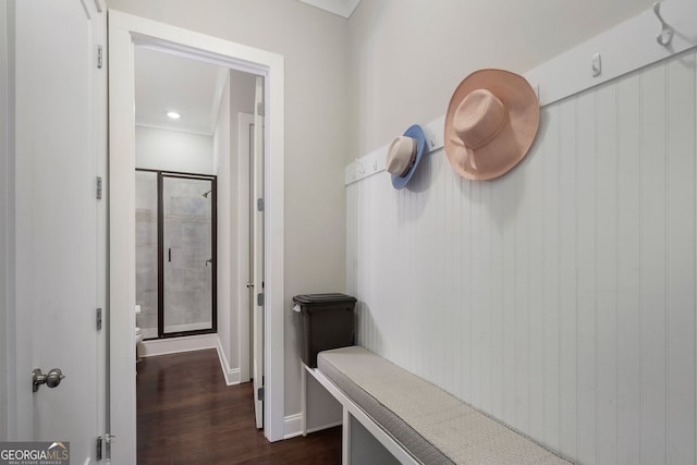6430 Banbury Ct SE, Mableton, GA 30126 - mudroom featuring dark wood-style floors and recessed lighting