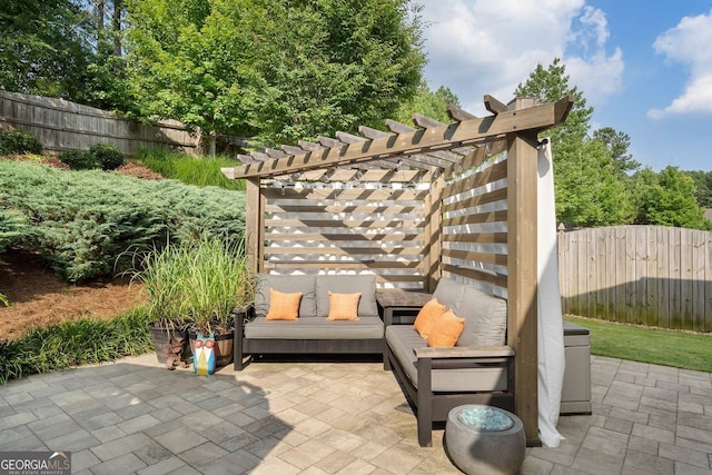6430 Banbury Ct SE, Mableton, GA 30126 - fenced backyard with a pergola and a patio