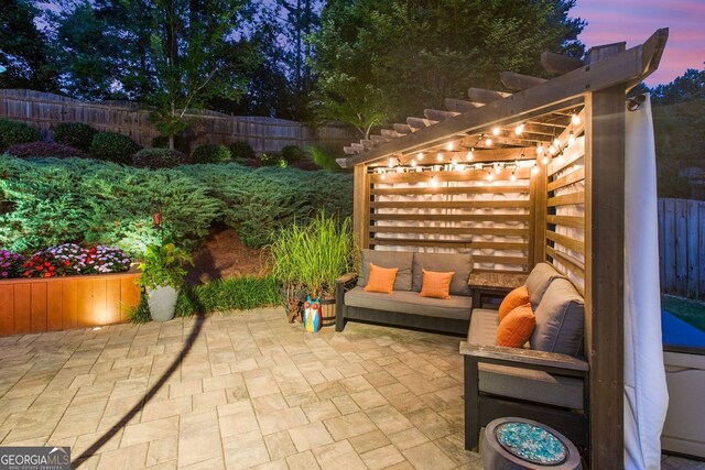 6430 Banbury Ct SE, Mableton, GA 30126 - fenced backyard with a pergola and a patio