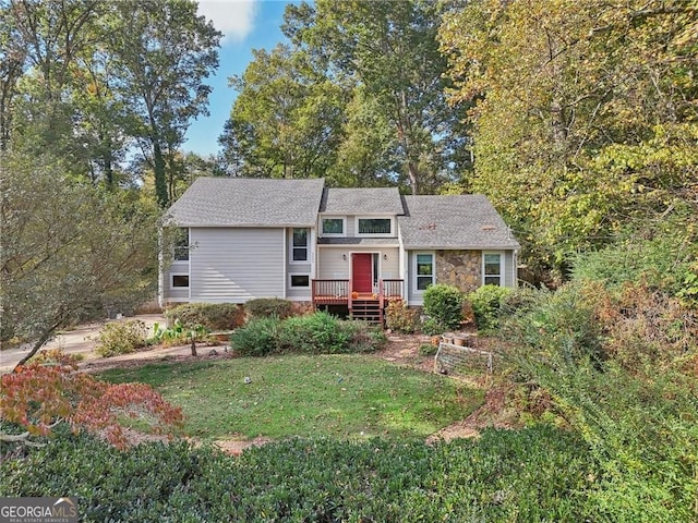 2653 Partridge Trl, Duluth, GA 30097 - view of front of home featuring a front yard and stone siding