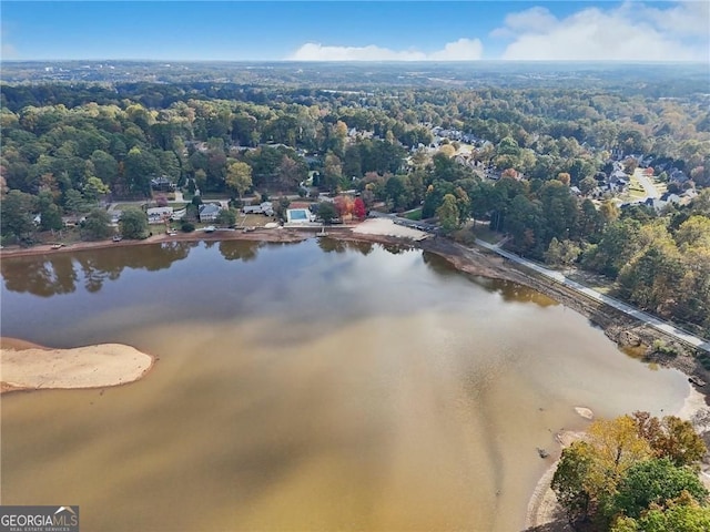 2653 Partridge Trl, Duluth, GA 30097 - aerial view of property's location featuring a nearby body of water and a forest