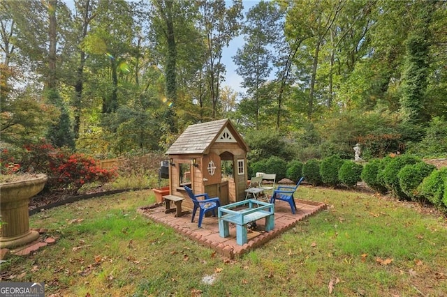 2653 Partridge Trl, Duluth, GA 30097 - view of green lawn featuring a shed