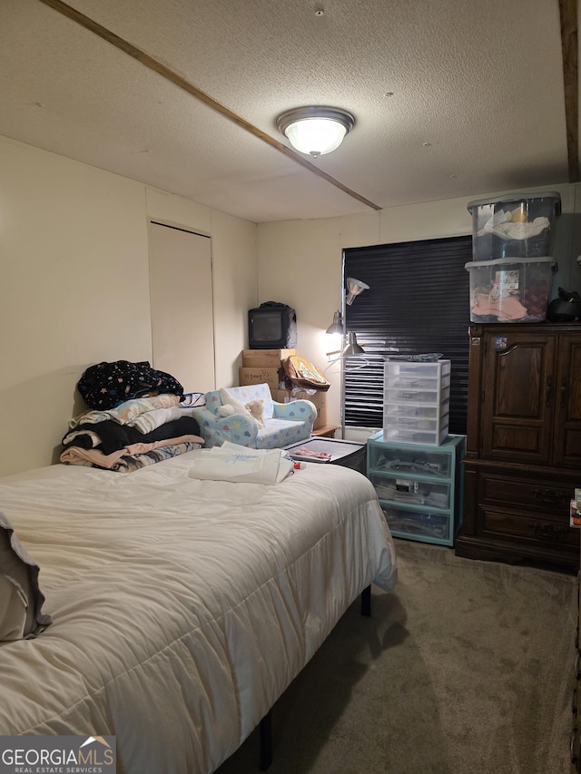 201 Rogers St, Mcdonough, GA 30253 - carpeted bedroom featuring a textured ceiling